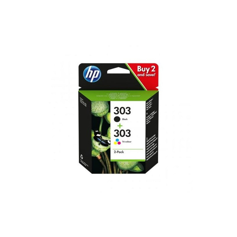 HP 303 Bk Nero + Colore Kit 2 Cartucce Originali 3YM92AE