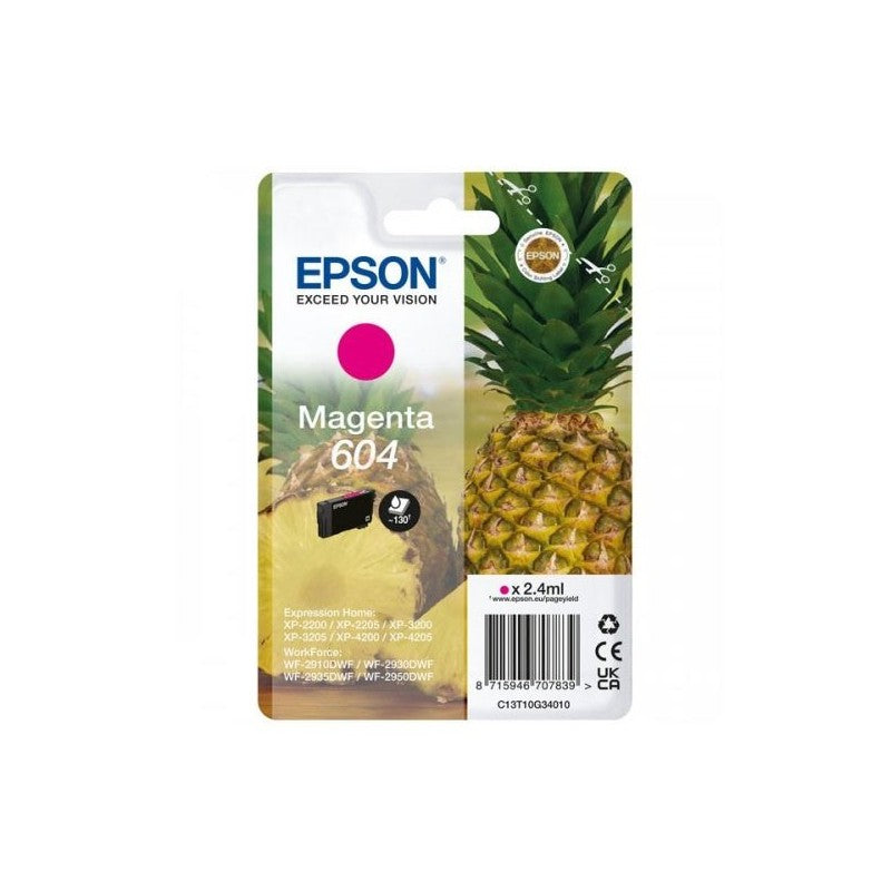 Epson C13T10G34010 604 Cartuccia Originale M Magenta 130 Pagine