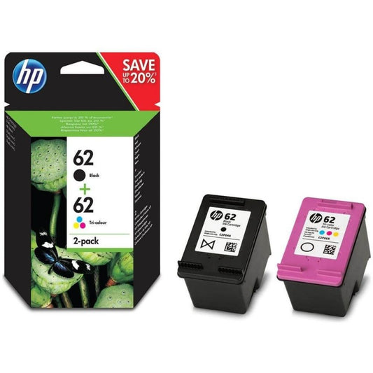 HP 62 N9J71AE Multipack 2 Cartucce Originali Bk Colore