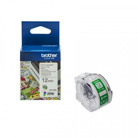 Brother CZ1002 Rotolo Etichette Originali per Etichette a colori 12mm x 5 Metri