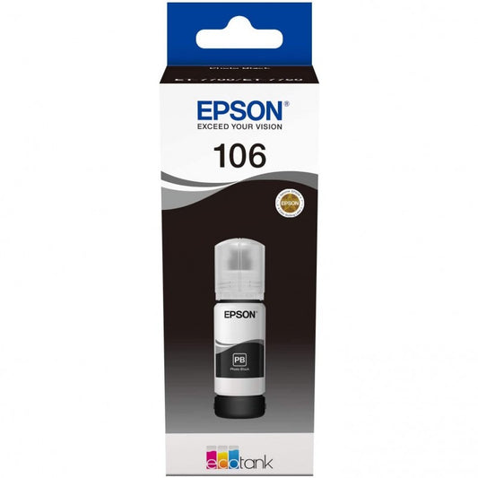 Epson 106 C13T00R140 T00R140 Inchiostro Originale Bk Nero da 70ml