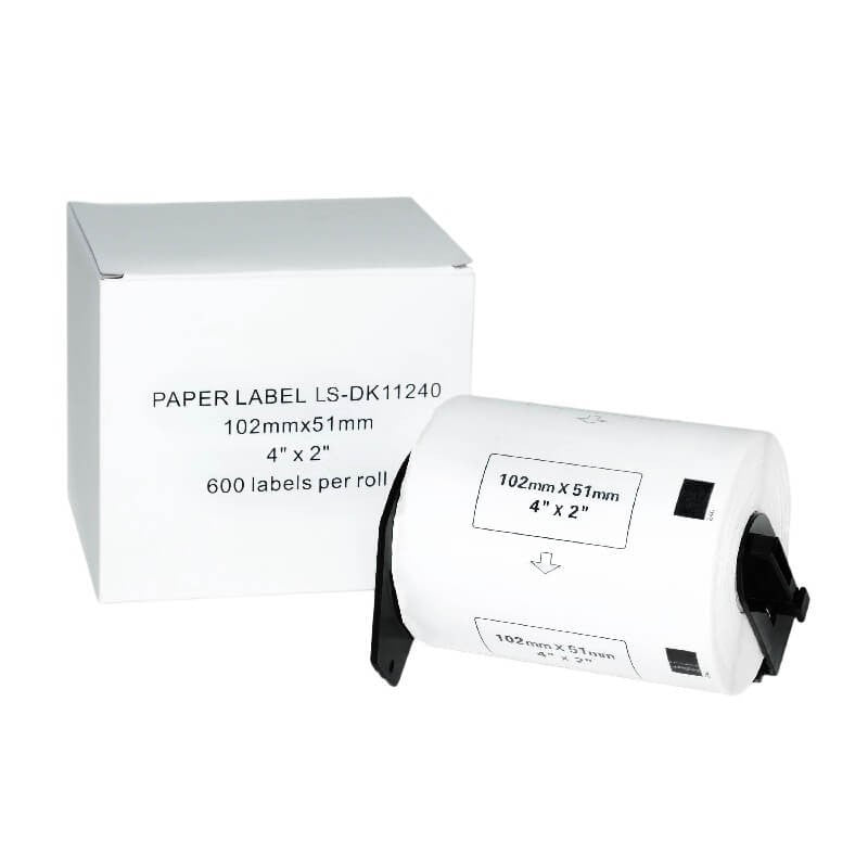 Brother DK-11240 600 Etichette Adesive in Carta Compatibili mm 102X51 Con Supporto In Plastica