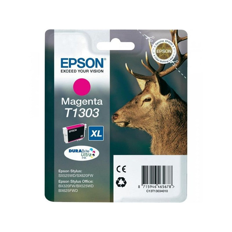 Epson C13T13034012 T1303 Cartuccia Originale M Magenta 10ML 600 Pagine