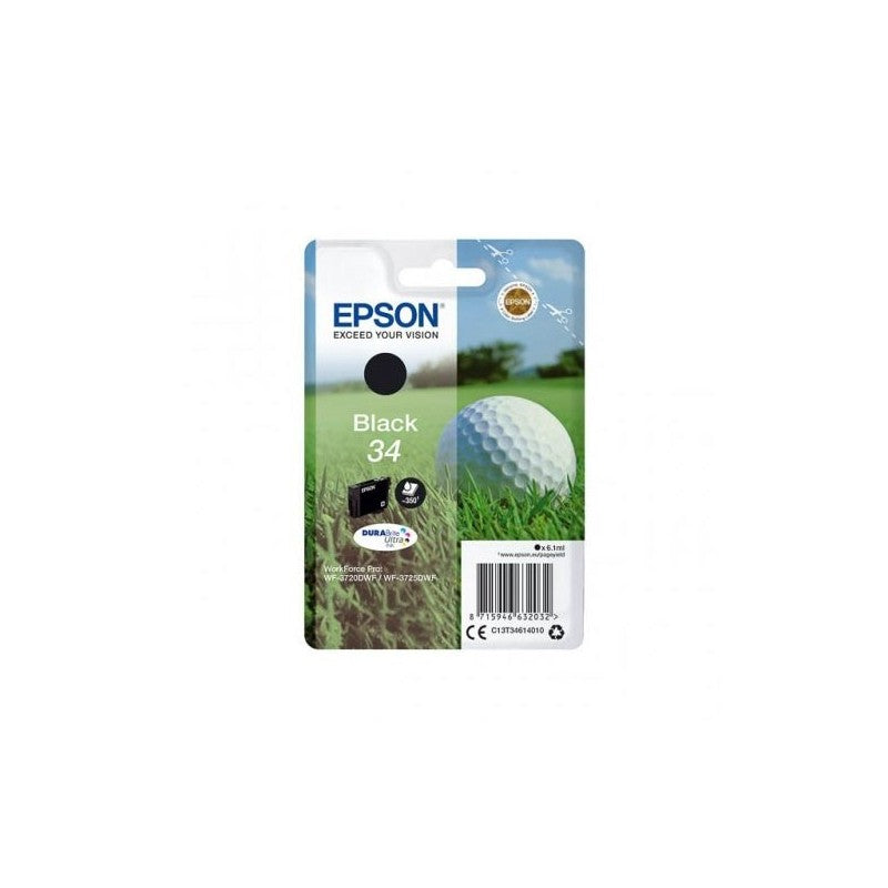 Epson C13T34614010 T3461 34 Cartuccia Originale Bk Nero 350 Pagine