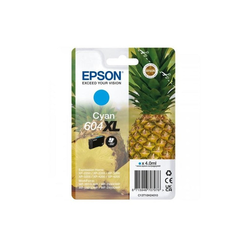 Epson C13T10H24010 604XL Cartuccia Originale C Ciano 350 Pagine