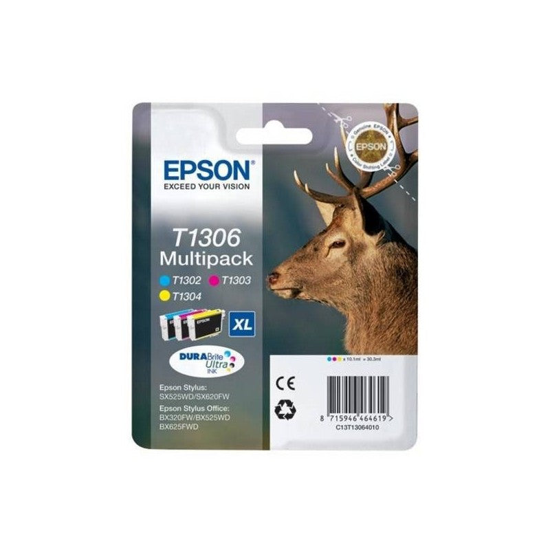 Epson C13T13064012 T1306 Kit 3 Cartucce Originali C M Y 10ml C M Y