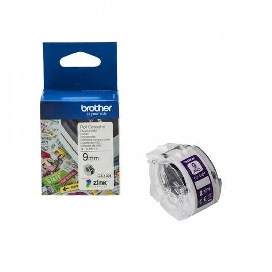 Brother CZ1001 Rotolo Etichette Originali per Etichette a colori 9mm x 5 Metri