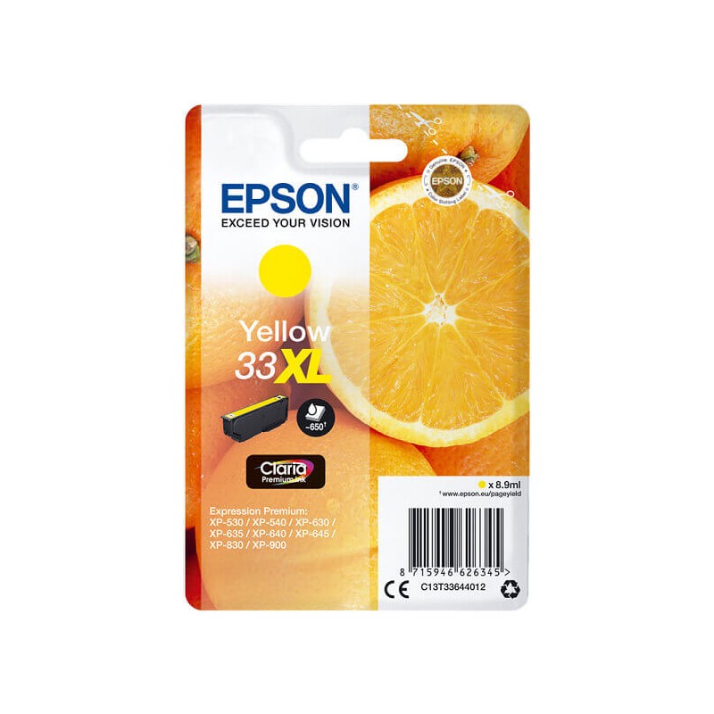 Epson C13T33644012 T3364 33 Cartuccia Originale Y Yellow 650 Pagine